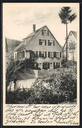 AK Gruibingen, Blick auf ein Haus im Ort