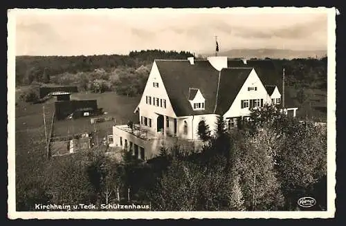 AK Kirchheim u. Teck, Gasthaus Schützenhaus aus der Vogelschau