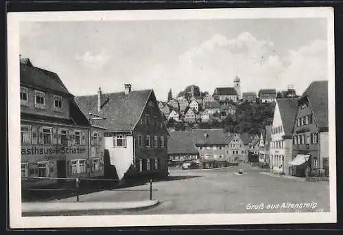 AK Altensteig, Strassenpartie mit Gasthaus zum Schatten