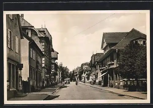 AK Königsfeld /Schwarzwald, Friedrichstrasse mit Geschäften