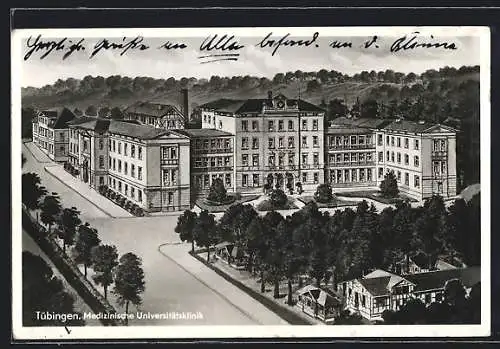 AK Tübingen, Blick auf die Medizinische Universitätsklinik