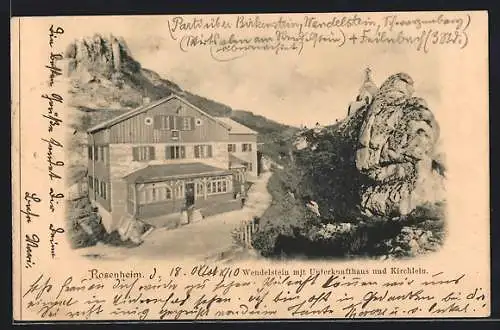 AK Unterkunftshaus am Wendelstein mit Kirchlein bei Rosenheim