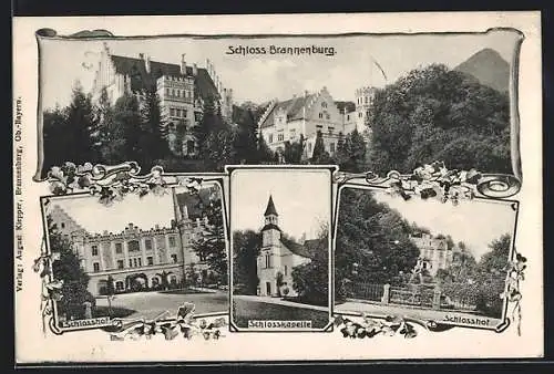 AK Brannenburg, Schloss mit Hof und Kapelle
