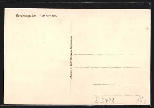 AK Berchtesgaden, Trinkstube des Lehrerheims