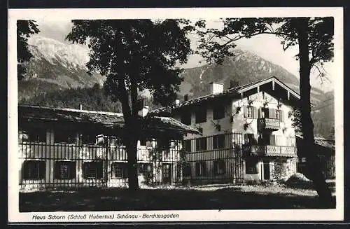 AK Schönau b. Berchtesgaden, Haus Schorn bei Schloss Hubertus