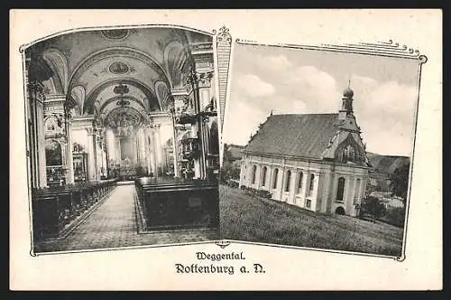 AK Rottenburg / Neckar, Kirche im Weggental, Innenansicht