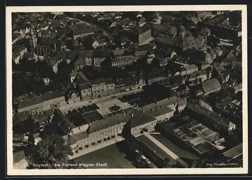 AK Bayreuth, Ortsansicht vom Flugzeug aus