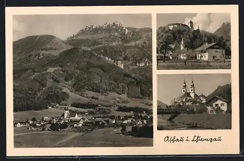 AK Aschau / Chiemgau, Ortsansicht aus der Vogelschau, Ortspartien