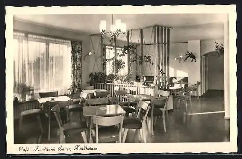 AK Haidholzen, Cafe Konditorei Bauer, Innenansicht, Simsseestrasse 31