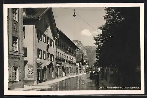 AK Partenkirchen, Ludwigsstrasse mit Geschäften