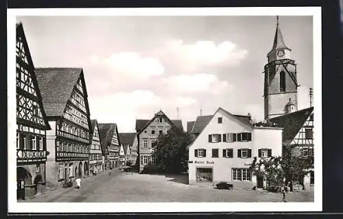 AK Dornstetten im Schwarzwald, Marktplatz mit historischen Fachwerkbauten
