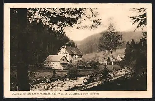 AK Schönmünzach, Gasthaus zum Mohren, Gebäudeansicht