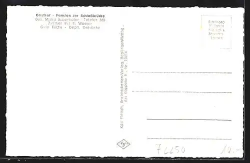 AK Leinstetten bei Freudenstadt /Schwarzwald, Gasthof Schlossbrücke, Bes. Maria Bubenhofer