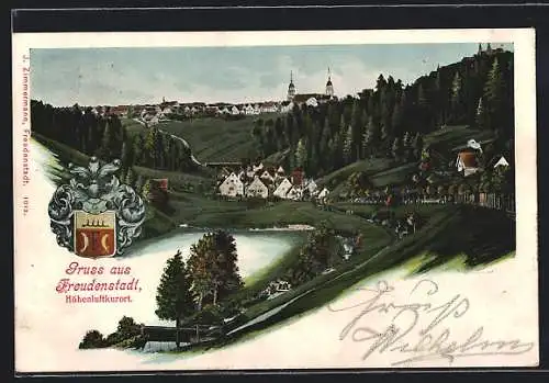 AK Freudenstadt, Panoramaansicht des Höhenluftkurorts