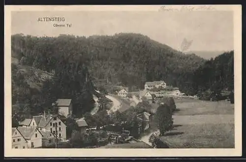 AK Altensteig, Oberes Tal mit Wohnhäusern und Waldgebiet