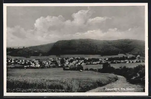 AK Zeppenfeld b. Neunkirchen, Blick von Spazierweg auf den Ort