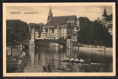 AK Tübingen, Neckaransicht mit Ruderboot