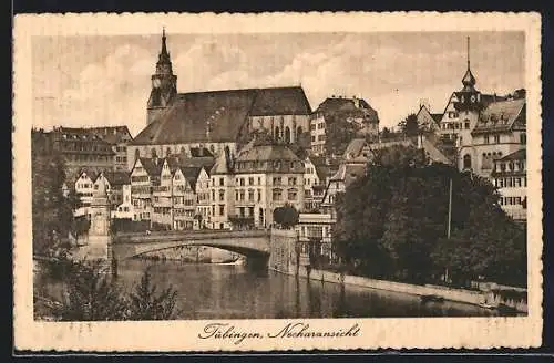 AK Tübingen, Neckar und Uferansicht