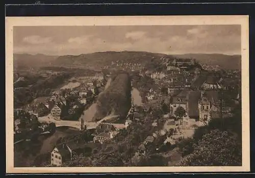 AK Tübingen, Vogelschau aus Osten