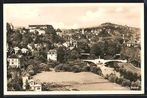 AK Tübingen, Schloss und Brücke von Westen