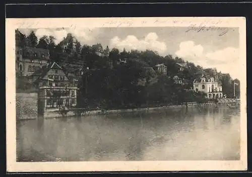 AK Tübingen, Uferansicht Neckar