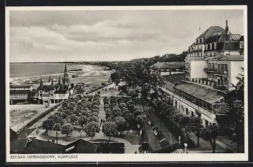 AK Heringsdorf / Ostsee, Kurplatz und Uferpromenade