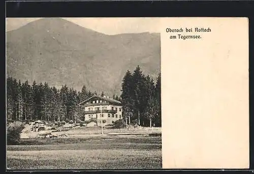 AK Oberach bei Rottach /Tegernsee, Haus am Waldrand