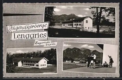 AK Lenggries /Bayerische Alpen, Jugendherberge, Jungen beim Turnen