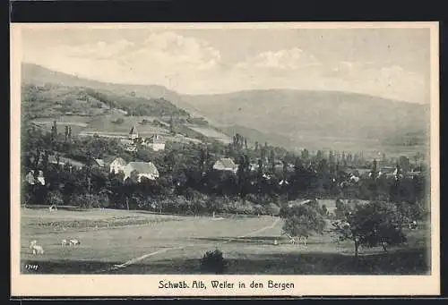 AK Weiler in den Bergen, Blick zum Ort