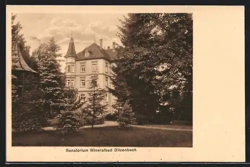 AK Ditzenbach, Sanatorium mit Park