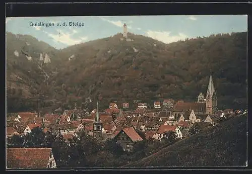AK Geislingen a. d. Steige, Teilansicht mit altem Turm