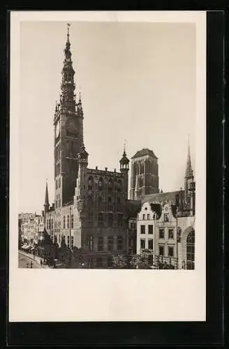 AK Danzig, Blick auf das Rathaus
