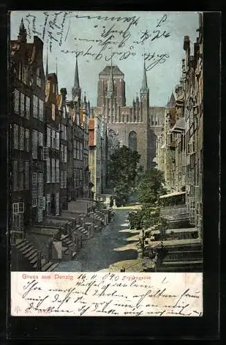 AK Danzig / Gdansk, Blick in die Frauengasse