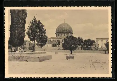 AK Jerusalem, Der Tempelplatz mit Omarmoschee