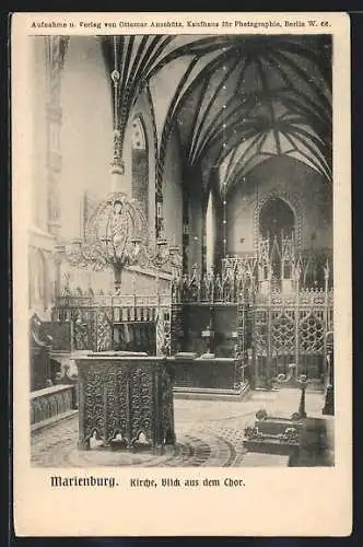 AK Marienburg / Malbork, Kirche, Blick aus dem Chor