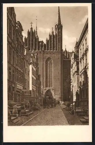 AK Danzig / Gdansk, St. Marienkirche