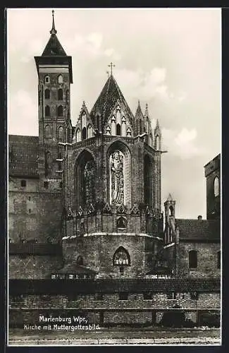AK Marienburg /Wpr., Kirche mit Muttergottesbild