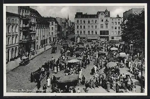 AK Thorn / Torun, Markt am Neustädtischen Ring