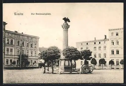 AK Konitz, Säule auf dem Denkmalsplatz