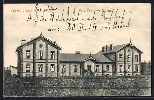 AK Alexandrowo, Kais. Deutsches Postamt