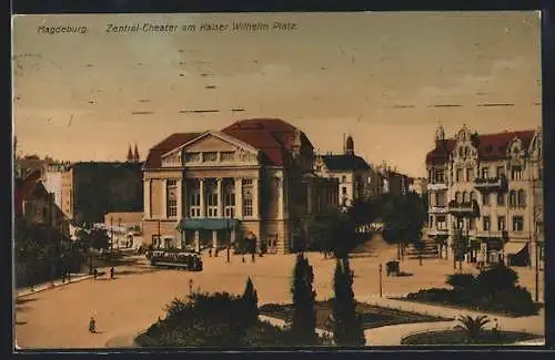 AK Magdeburg, Zentral-Theater am Kasier Wilhelm Platz
