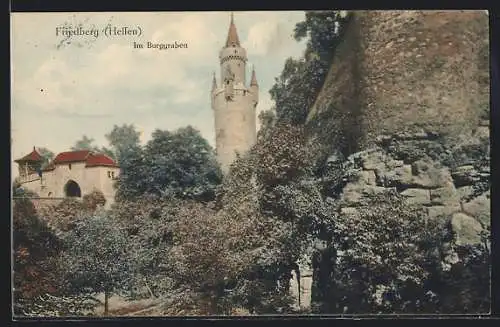AK Friedberg /Hessen, Blick vom Burggraben