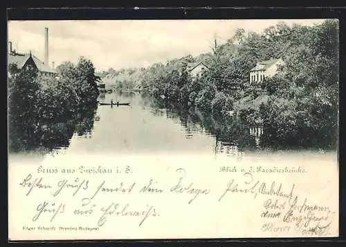 AK Zwickau i. S., Blick von der Paradiesbrücke