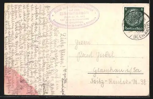 AK Weipert / Vejprty, Totalansicht aus der Vogelschau mit dem Bärenstein