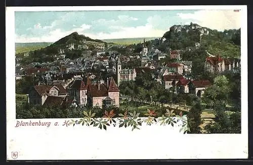 AK Blankenburg a. H., Teilansicht mit Schloss