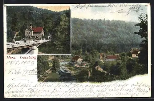 AK Treseburg i. Harz, Totalansicht aus der Vogelschau