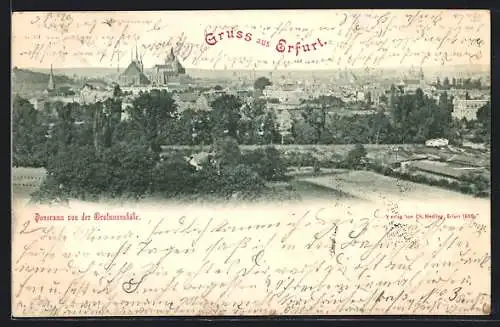AK Erfurt, Panorama von der Grossmannshöhe