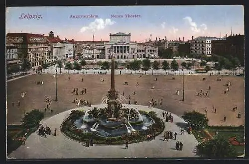 AK Leipzig, Augustusplatz, Neues Theater