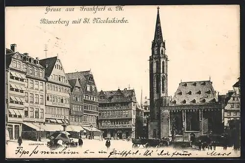 AK Alt-Frankfurt, Römerberg mit St. Nicolaikirche