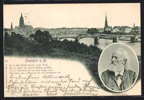 AK Alt-Frankfurt, Teilansicht mit Kirche, Friedrich Stoltze